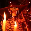 Brizled Orange Halloween Lights, 21.3ft 100-ct Incandescent Halloween String Lights Connectable, UL Certified Orange Light String, Black Wire Mini Light Set for Fall Season Holiday Thanksgiving Tree