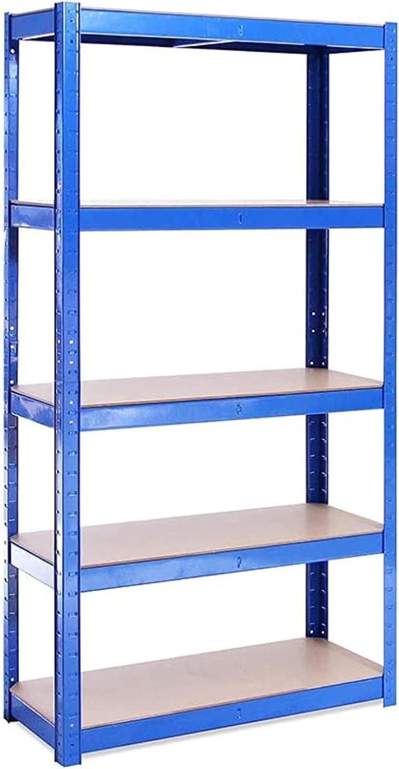 Garage Shelving Units - 71" H X 35" L X 16" W - Heavy Duty Racking - Shelves for Storage - Garage Storage Shelve - 1 Bay - Blue - 5 Tier - 2000lb Capacity (400lb Per Shelf) - Workshop, Shed, Offices