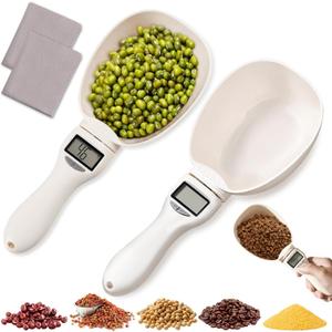 2pcs Digital Measuring Spoon Scale,Electronic Measuring Spoon 800g/0.1g High Precision with Screen,Adjustable Measuring Spoon for Cooking, Pet Food,Daily Meals