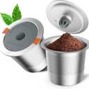 RETHONE Reusable K Cups for Keurig 1.0 & 2.0 - Stainless Steel Coffee Pods, Refillable Ground Coffee Pods(2 pack)
