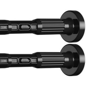 Black Tension Curtain Rod 41-126 Inch Outdoor Curtain Rod No Drilling 2pcs | Diameter 1.26in Outdoor Curtain Rods for Patio Extra Long Tension Rods Heavy Duty Adjustable Curtain Rods for Window Bathroom