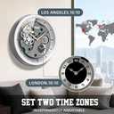 XSZ Industrial 20" Extra Large Wall Clock with Moving Gears & Dual Dials
