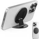 Two-Sided Magnetic Phone Ring Holder for MagSafe, Magnetic Cell Phone Grip Stand Finger Ring Kickstand Compatible with iPhone /17/16/15/14/13/12Pro Max Accessories (Black Metal)