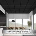 Noooza 2ft x 2ft Drop Ceiling Tiles，Smooth Black PVC Ceiling Tiles 24 x 24in. Waterproof, Washable and Fire-Rated - Reusable - High-Grade PVC to Prevent Breakage-Package of 12 Tiles