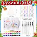 AmazingSpark 90 Pcs Christmas 3D Magic Foam Texture Painting Crafts Kit, 30 DIY Christmas Tree Paint Paper, 24 Acrylic Paint Marker, 6 Water Brush, Beaded, Chain, 3D Effect Painting Kit