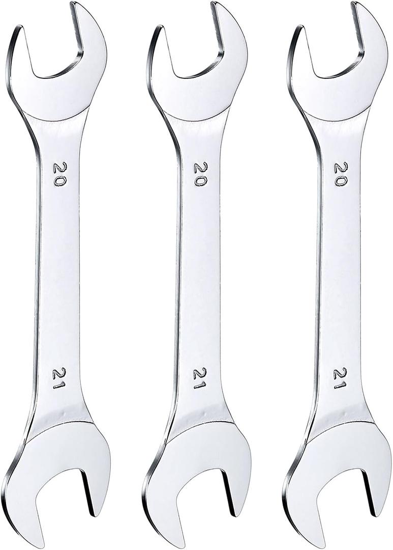 HARFINGTON 3pcs Double Open End Thin Wrench Set 2021mm Metric Super Thin Small Flat Head Wrench Mirror Polished Open Ended Spanner for Automotive Repair Furniture Assembly