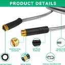 HERZO 50FT Metal Garden Hose, Ultra Flexible Stainless Steel Water Hose, Non-Kinking, Leak-Resistant Design with Solid Brass Connectors