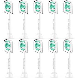 Replacement Toothbrush Heads Compatible with Philips Sonicare: Electric Brush Heads for Sonicare C2 Plaque Control Protective Clean 4100 5100 6100 Toothbrush, 10-Pack One Missing
