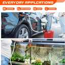 Electric Fuel Transfer Pump Siphon Pump for Gas, Fuel, Diesel, Water Transfer 2.4 GPM Flow Oil Extractor -Easy to Use Hand Fuel Pump, Multi-Use Siphon Fuel Transfer PumpDeep Orange