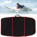 Surfboard Bag, 48x28 Inch Durable Polyester Bodyboard Carry Bag with Side Handle, Double Zipper & External Pocket, Suitable for Surfboard, Boogie Board, Red Stripe