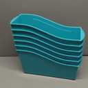 Storex Large Book Bin, Interlocking Plastic Organizer for Home, Office and Classroom, Teal, 6-Pack (71120U06C)