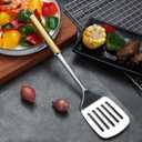 3 x Berglander Spatula, Stainless Steel Gold Handle Slotted Turner, Golden Handle Spatulas With Titanium Plating, Kitchen Spatula For Cooking, Barbeque Turner, Spatulas For BBQ (Gold Handle)