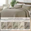 SUCHBED Quilt Sets, Oversized King Size 3 Pieces -128"x120" Quilted Bedspread with Shams, Bedspread Coverlet Khaki Lightweight Cross-Stitch Bedding Decor for All Seasons