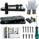 Hidden Pivot Door Hinge: Secret Bookcase Door Heavy Duty Invisible Hardware, Silent 360 Rotation Concealed Hardware, 570 LBS Load Capacity, Thickened Alloy Steel Pivot Hinge Kit for Bookshelf