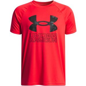 Under Armour Boys Tech Hybrid Print Short Sleeve T Shirt (X-Large, (714) Racer Red / / Serpentine)