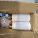 5 Pack Rose Quartz Roller Bottles for Essential Oils, 50ml Refillable Amber Glass Roll On Bottles with Natural Crystal Roller Balls, Leak-Proof Travel Perfume Bottle with Gold Caps