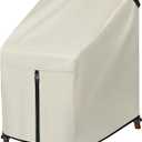 Porch Shield Patio Stackable Chair Covers - Waterproof Outdoor Stack of Chair Cover - 27W x 33D x 46H inch, Beige