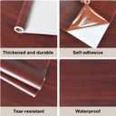 JSEVEM 24"197" Faux Cherry Wood Grain Wallpaper Peel and Stick Red Brown Wood Contact Paper Vinyl Wrap Removable Self Adhesive Wall Sticker for Furniture Kitchen Cupboard Backsplash Table Countertops