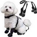 Winter Dog Boots with Leg Protection, Non-Slip Sole for Small & Medium Dogs - Waterproof Adjustable Straps, Paw Protector for Outdoor Walking & Hiking (S)