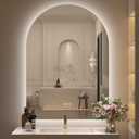 40x30 Inch Backlit Arched LED Bathroom Mirror