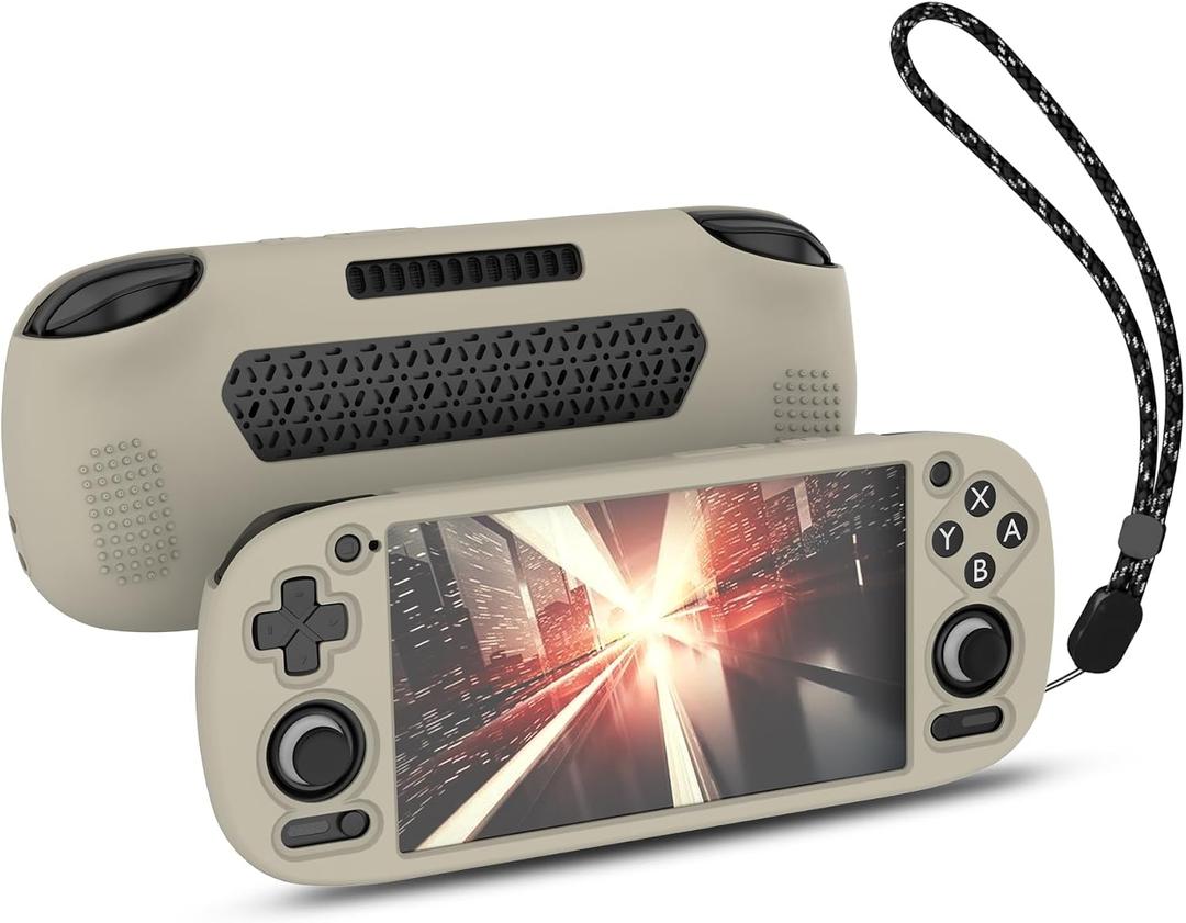 for Retroid Pocket 5 Silicone Case Cover, Anti-Scratch/Fall/Shock and Washable Soft Protector Shell for Retroid Pocket 5 with Lanyard (Marl Grey)