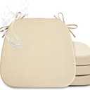 Shinnwa Kitchen Chair Cushions Set of 4, Faux Leather Dining Chair Cushions with Waterproof Cover and Non-Slip Bottom, 4 Pack 17x16x2in, Light Camel