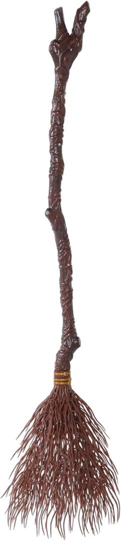 Spooktacular Creations Halloween Witch Vine-Patterned Broom Brown Cane, Witch Broomstick for Women Halloween Party Costume Accessories Stage Prop Kids and Adults, Photo Booth Accessory