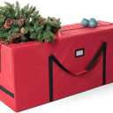 JOIEDOMI Christmas Tree Storage Bag - for 7.5 ft Artificial Disassembled Holiday Tree - Heavy Duty 900D Oxford Fabric Waterproof Xmas Tree Bag with Durable Reinforced Handles & Dual Zipper, Red