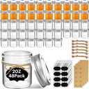 ComSaf Small Mason Jars 2 oz, 48 Pcs Mini Mason Containers, Small Canning Jars, Mini Glass Jar with Lids for Ginger Shots, Honey, Jams, Sauces, Spices, DIY Candle Decor, Dressing, Wedding Favors
