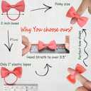 CLLOT 40Pcs 2 Inches Baby Bows Hair Ties Mini Boutique Hair Bows Durable Elastic Rubber Ribbon Hair Band Accessories for Toddlers Infants Kids Under 2 Years Old