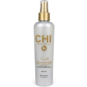 CHI for Dogs Keratin Leave-In Conditioner Spray - Moisturizing Dog Mist with Nourishing Formula for Dry Coats - Paraben Free and pH Balanced - Made in USA, 8 Fl Oz , Pack of 4