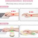 Ergonomic Mouse Pad with Wrist Rest and Keyboard Wrist Rest, Gel Mousepad and Wrist Rest for Computer Keyboard, Pain Relief, Non-Slip PU Base, Mouse Pad Wrist Support for Gaming, Pink Yellow Flowers