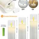 kakoya Flickering Flameless Candles Battery Operated with Remote and 2/4/6/8 H Timer Acrylic Led Pillar Candles Pack of 9 (appr D2.3"xH5.5"6.5"7.5")with Realistic 3D Wick Candles for Home Decor(White)