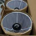 Desk Lamp & Table Lamp Set of 2, Bedside Lamps for Night Stands - Modern Small Table Lamps with Marble Base, Fabric Shade, Mini Pull Chain Bedroom Lamps for Living Room, Office, Reading (Gold)