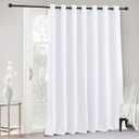 RYB HOME White Curtains & Drapes - Room Darkening Curtains Privacy Thermal Insulated Window Treatment for Bedroom Living Room Sliding Glass Door, 100 inch Wide x 84 inch Long, Pure White