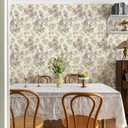 Floral Peel and Stick Wallpaper Pink Purple Lilac Flower Wallpaper Removable Contact Paper Self Adhesive Green Leaf Wall Paper for Bedroom Furniture Decor 17.3X120IN