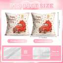 Set of 2 Happy Valentine's Pillow Covers 18x18 Inch Valentines Day Vintage Truck Heart Design Throw Pillow Covers Romantic Farmhouse Bedroom Sofa Valentines Gift for Couple Decor