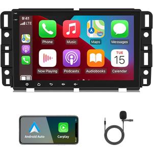 Car Stereo Radio Upgrade for Chevrolet Chevy GMC Buick 2007 2008 2009 2010 2011 2012 2013, 8" IPS Touchscreen Android 13 Car Radio with Wireless CarPlay Android Auto GPS Navigation WiFi Bluetooth
