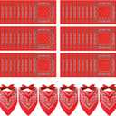 60 PCS Cowboy Bandanas Bulk Paisley Novelty Headband Square Scarf Head Wrap Scarf Wristband for Race Parade Party (Red)