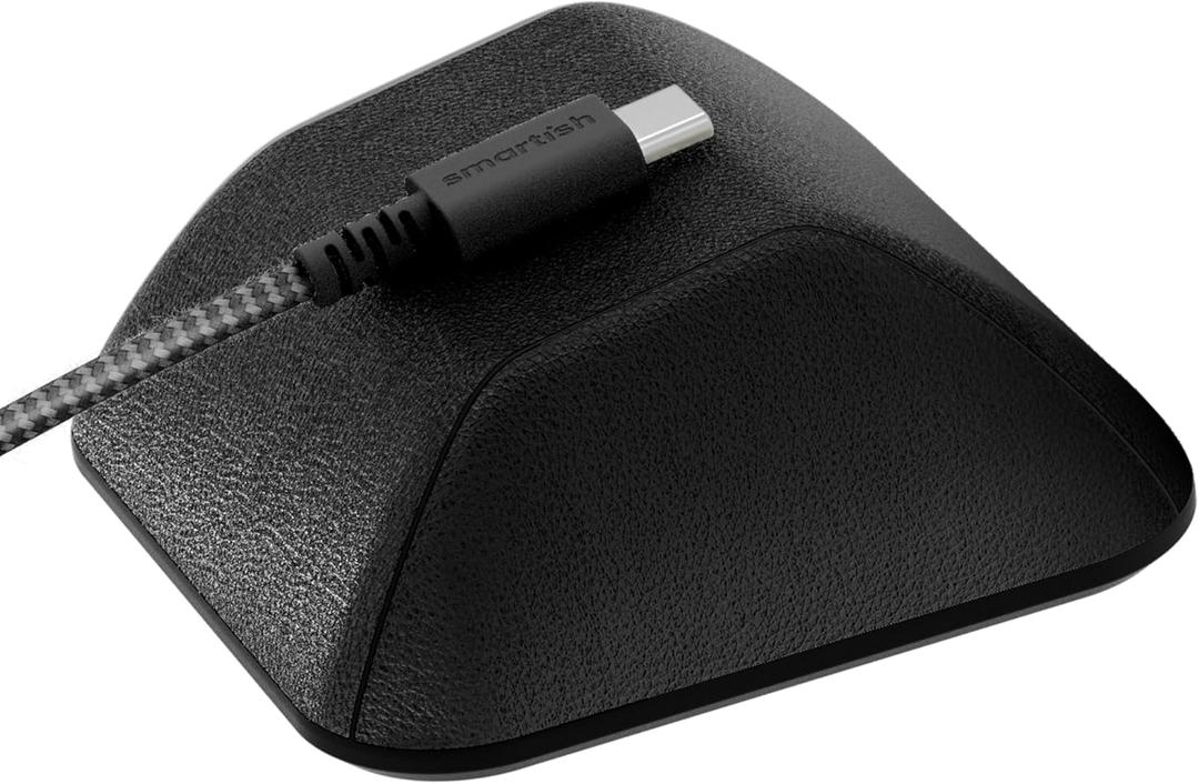 Smartish Magnetic Cord Holder - Cable Wrangler Organizer with Magnet Clips for Charger Management on Desktop, Nightstand for USB-C + Lightning - Black Tie Affair (Medium)