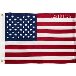 American Flag 12x18 Inch Small American Boat Flag Embroidered Stars Heavy Duty Us Flags Outside for Boat Outdoor Indoor