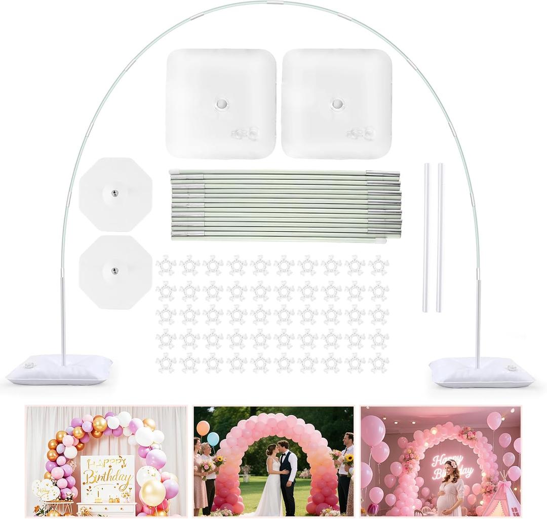 Upgraded Balloon Arch Kit, Large Adjustable Stand with Base, 10Ft Wide & 9FT Tall for Birthday, Wedding and School Welcome Party Decorations
