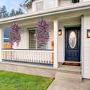 Geegoods Artificial Flowers for Outdoors Decoration, 4Pcs Faux Hanging Mums UV Resistant Realistic Silk Flowers for Outside Patio Porch Garden Yard Balcony Fall Decor (Double Purple)