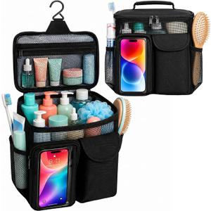 Dorm Room Essentials for Guys Girls, Mesh Shower Caddy Portable, Large Capacity Toiletry Shower Bag with Hanging Hook for Full-Sized Bottles, Multi-Pocket Organizer for College Gym Camping Travel