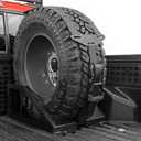 Rough Country Universal Bed Mount Spare Tire Carrier for Pickup Trucks - Fits Tires 33" to 40"