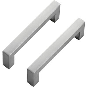 Ravinte 25 Pack Brushed Nickel Kitchen Cabinet Handles 4 Inch Cabinet Pulls Square Kitchen Hardware for Cabinet Drawer Pulls Drawer Handles Come with Screwdriver