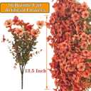 Grunyia Fall Outdoor Artificial Flowers 16 Bundles - UV Resistant Faux Daisy with Eucalyptus Leaves, Weatherproof Fake Plants for Porch, Patio, Garden Decor, Indoor Outdoor Decor (Fall Orange Red)
