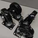 4 Inch Caster Wheels, Heavy Duty Casters Set of 4, Swivel Casters with Brake 2200 Lbs, Locking Industrial Top Plate Casters Wheels for Furniture and Workbench Cart(Two Hardware Kits Include)