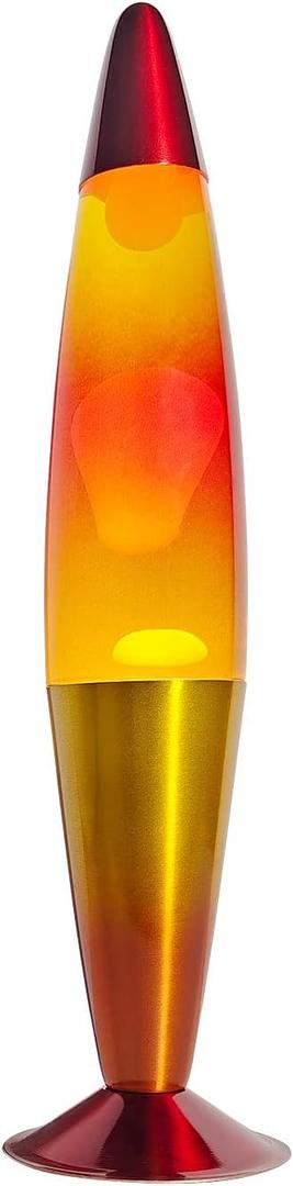 16 Inch Rainbow Motion Lamp with 2 Bulbs, Sunset Sunrise Lamp, Night Light Mood Lighting for Adults, Home Room Office Decor, Present for Birthday Anniversary, Yellow Orange Red (White Wax Clear Liquid/Yellow,Orange,Red)