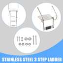 WFLNHB Stainless Steel 3 Step in-Board Outboard Transom Platform Dock Ladder with Handrails Marine Telescoping Boat Ladder Collapsible Step Ladder Replacement for Swimming Pool Pontoon Dock